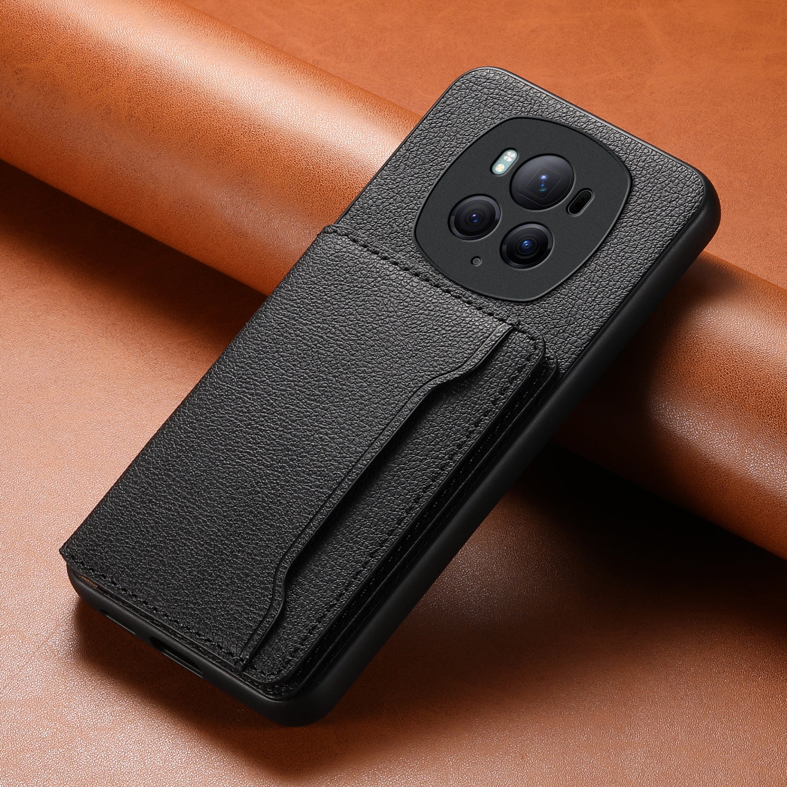 For Honor Magic6 Pro 5G Case Kickstand Drop-proof Leather Coated PC+TPU Back Phone Cover For Honor Magic6 Pro 5G Case Kickstand Drop-proof Leather Coated PC+TPU Back Phone Cover